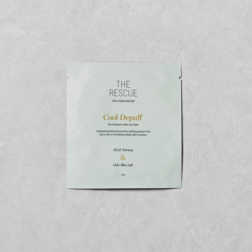 Cool Depuff silmänalusnaamio pakkaus - Oslo Skin Lab x Elle Norway