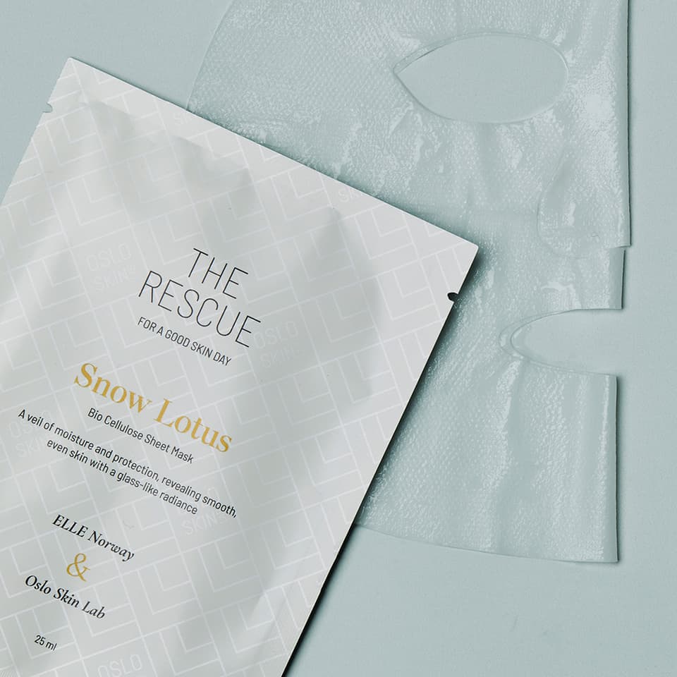 Elle Norway & Oslo Skin Lab Snow Lotus Sheet mask bioselluloosakasvonaamio